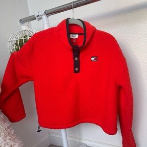 Tommy Hilfiger cropped Teddy sweatshirt top hoodie